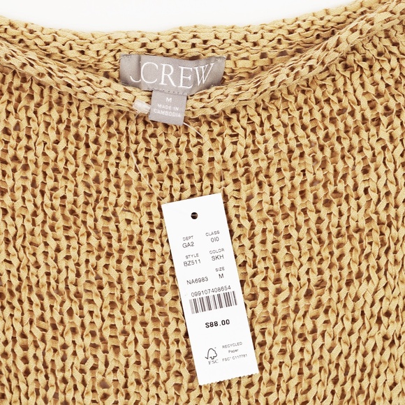 New JCREW Size M Montauk Textured Sweater Tee - Sunkissed Khaki $89 - Picture 4 of 4